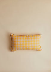 Checks Woven Cushion -  Small Model - Yellow