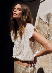 Tamy Blouse - Embroidered Ecru