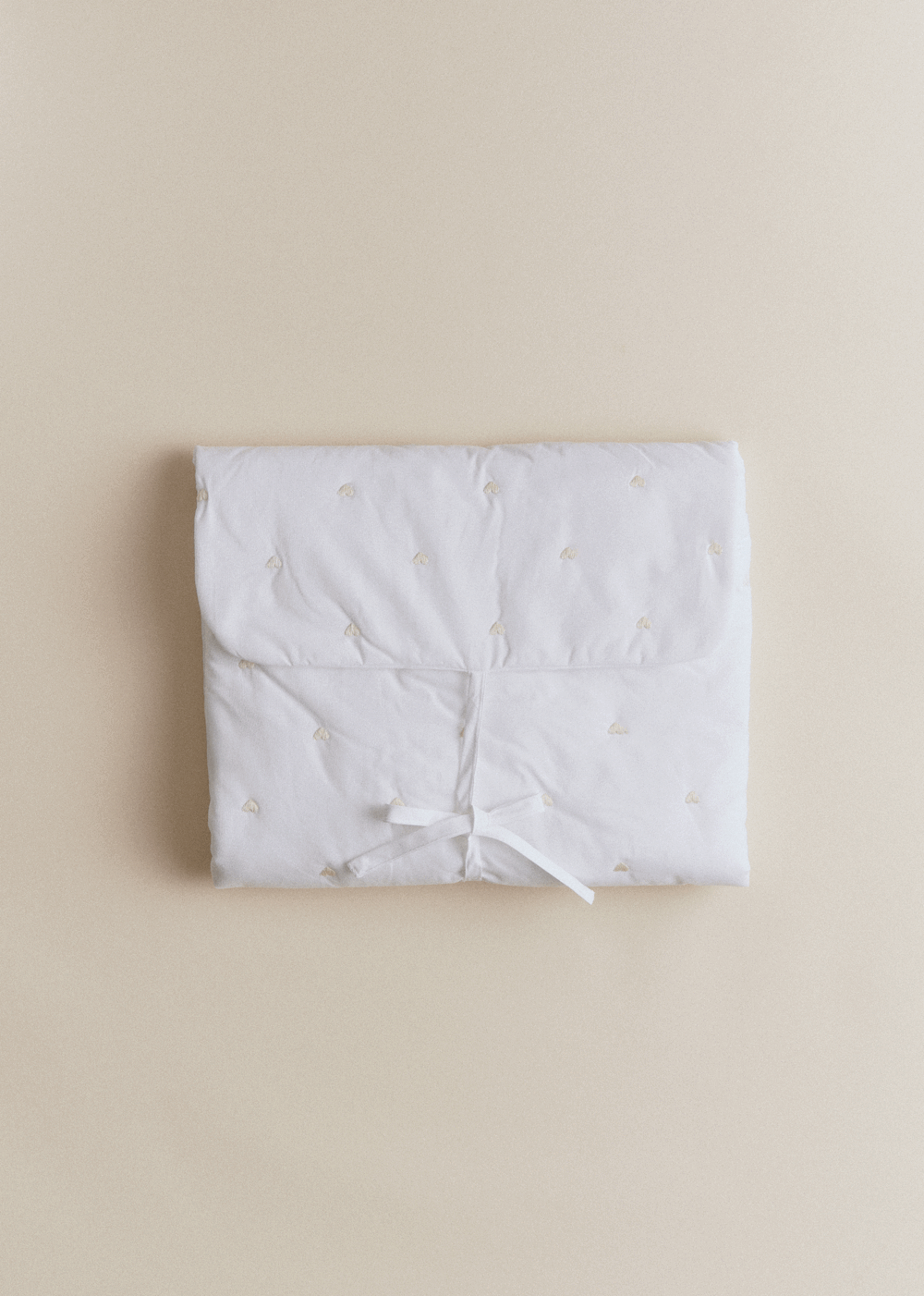 Changing Pad Cover - Beige Heart Print
