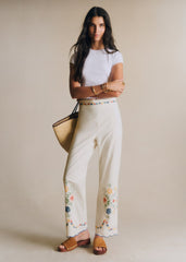 Fausto Trousers - Spring Placed Embroidery